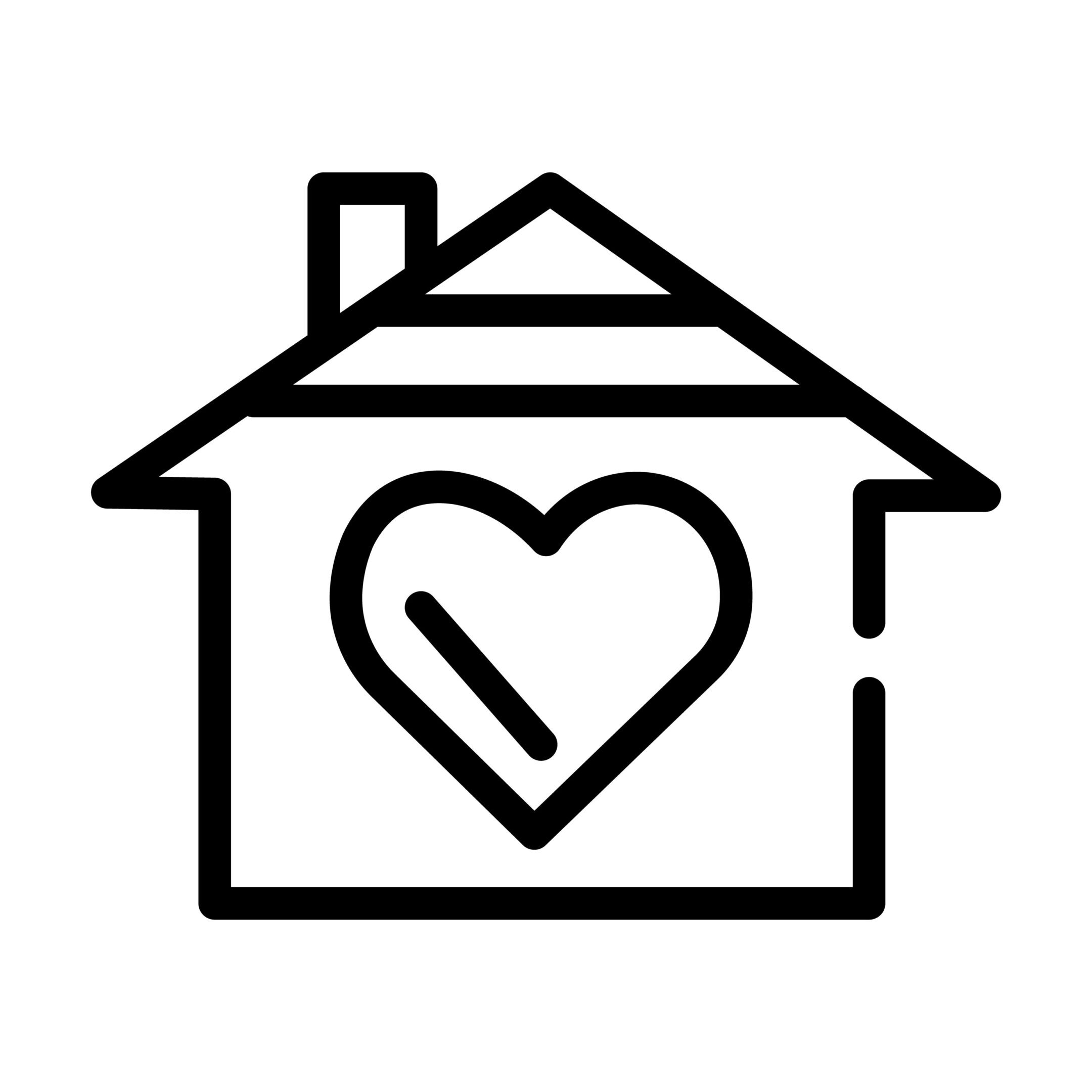 home with a heart thin line icon. heart, house linear icons from real estate concept isolated outline sign. Vector illustration symbol element for web design and apps.